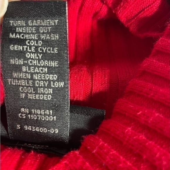 Lane Bryant Turtleneck Sweater Womens Ribbed Long Sleeve Stretch Red Size 26/28 - Picture 5 of 5